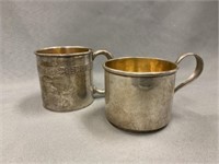 (2) Sterling Silver Mugs