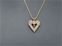 Vermeil/.925 Sterl Silv Heart Pendant & Chain
