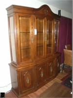 Wooden china cabinet w/ glass shelves