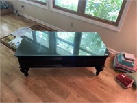 Cherry Drink Table with Glass Top (54"W x 24")
