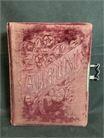 Antique Red Velvet Cabinet Photo Album