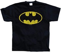 (N) Batman Officially Licensed Distressed Logo T-S
