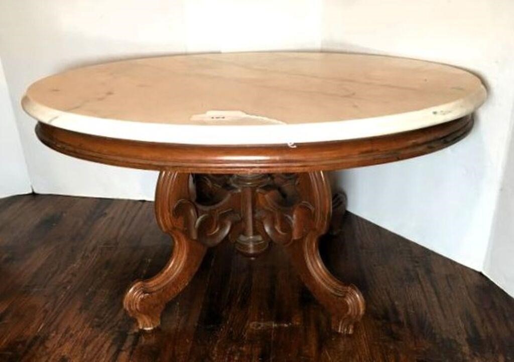 Oval Marble Top Coffee Table