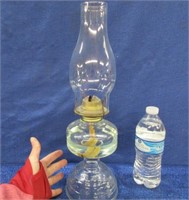 antique clear oil lamp (med size) round base