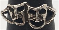 Sterling Silver Theater Mask Ring