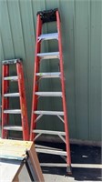 WERNER 8FT FIBERGLASS STEP LADDER, ORANGE