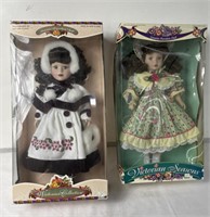 1998 Two Victorian Collection porcelain dolls