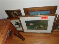 LOT OF 4 FRAMED PICTURES- WALL HANGINGS