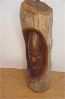 Hand Carved  Live Edge 12" h Tribal Totem