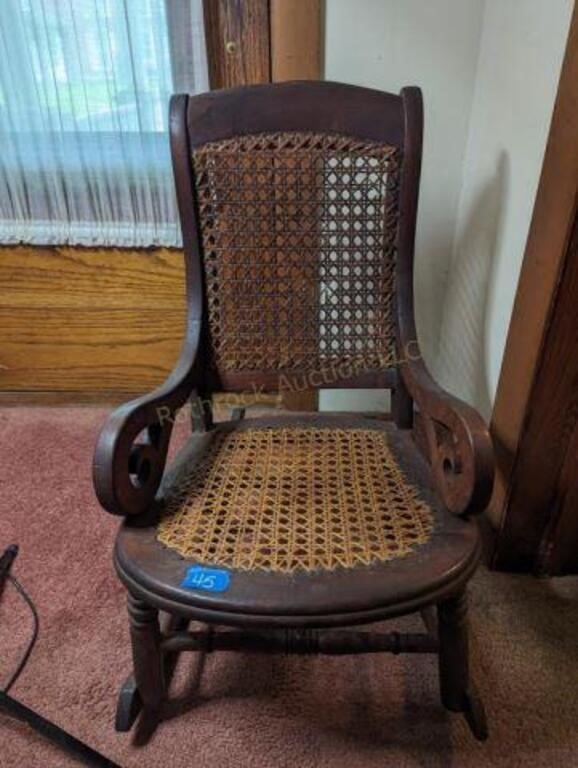 Antique Cane-Bottomed Children's Chair