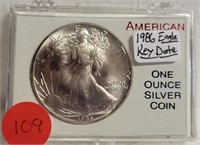 1986 AMERICAN SILVER EAGLE 1 OZ. SILVER COIN