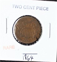 1864 Two Cent Piece - VG
