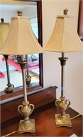 PAIR BANQUET STYLE CANDLESTICK ELECTRIC LAMPS