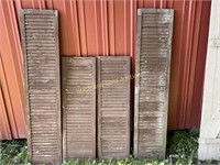 Four vintage wooden shutters