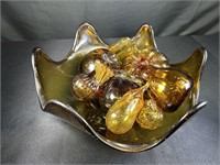 Amber Bubble Glass Fruit