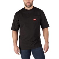 Men's Lg Black Cotton/Poly Short-Sleeve T-Shirt