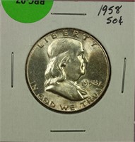 1958 Franklin Half Dollar UNC