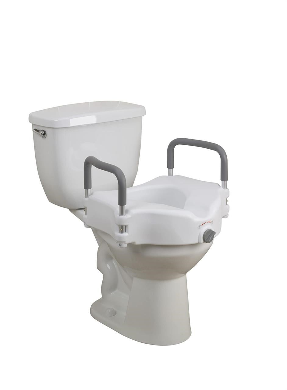 Drive Medical RTL12027RA 2-in-1 Raised Toilet Seat