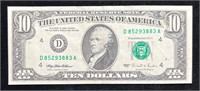 1995 $10 Cleveland Green Seal Federal Reserve Note