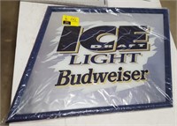 Budweiser Ice Draft Light Mirror Advertising Sign