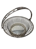 Sheffield silver plated wire handled basket