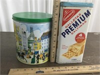 Premium Nabisco Saltines & Popcorn Tin