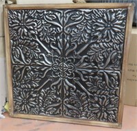 Pressed Tin and Wood Wall Hanging. 39"x39"