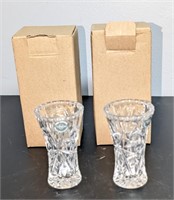 2 Pc. Lenox Lead Crystal Bud Vase w/ Original Box