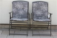 2 Folding Patio Chairs With Cushions