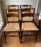 Turned Wood Chairs with Rush Seats