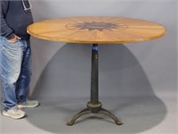 Iron Base Inlaid Top Table