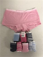 8 PACK FRUIT OF THE LOOM GIRLS BOT SHORTS SIZE 10