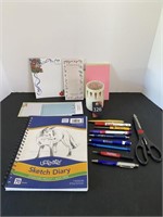 Pens, Pads, Sketch Pad & Misc