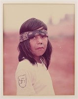 Photo of Native American Boy w/ Whirling Log