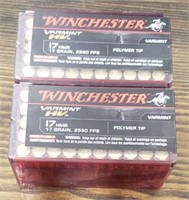 100 Rounds-- Winchester 17 HMR Varmint HV