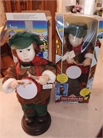 2 animated little drummer boys Christmas in box.