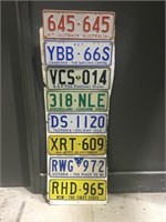 Display of 8 Australian State Slogan Number Plates