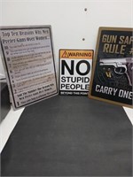 3X TIN GUN SIGNS