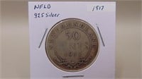 1917 Newfoundland 50 Cent / Half-dollar Coin