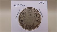 1917 Canadian 50 Cent / Half-dollar Coin