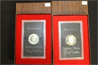 1973 AND 1974 SILVER IKE DOLLARS, IN BOXES
