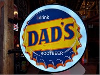2ft Round Light Up Dads Root Beer Sign