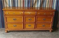 9 Drawer Oak Dresser By Lexington Furniture Co.