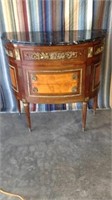 Marble Top Half Moon 3 Drawer Console Table