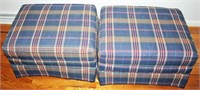 (2) Upholstered Rolling Ottomans