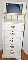 Painted 5-Drawer Lingerie Chest w/ Mirror Lift Top