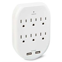 onn. Surge Protector Wall Tap with 6 AC Outlets an