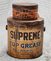 "Johnson" & "Gulf Supreme" Cup Grease Cans