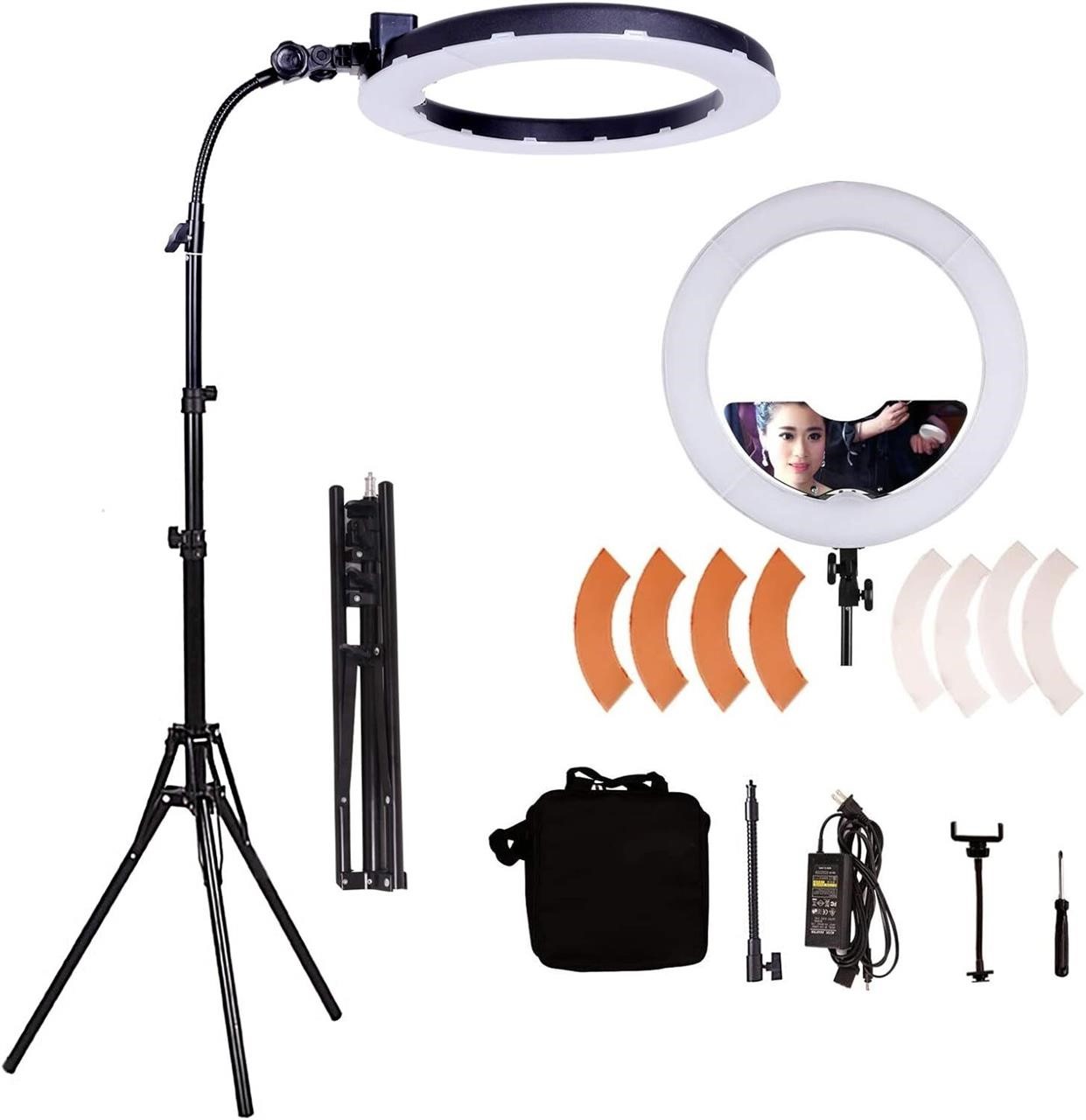 $115  18inch 65W LED Makeup Ring Light with Mirror