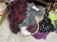 Collection of fuzzy scarves- it will be cold again